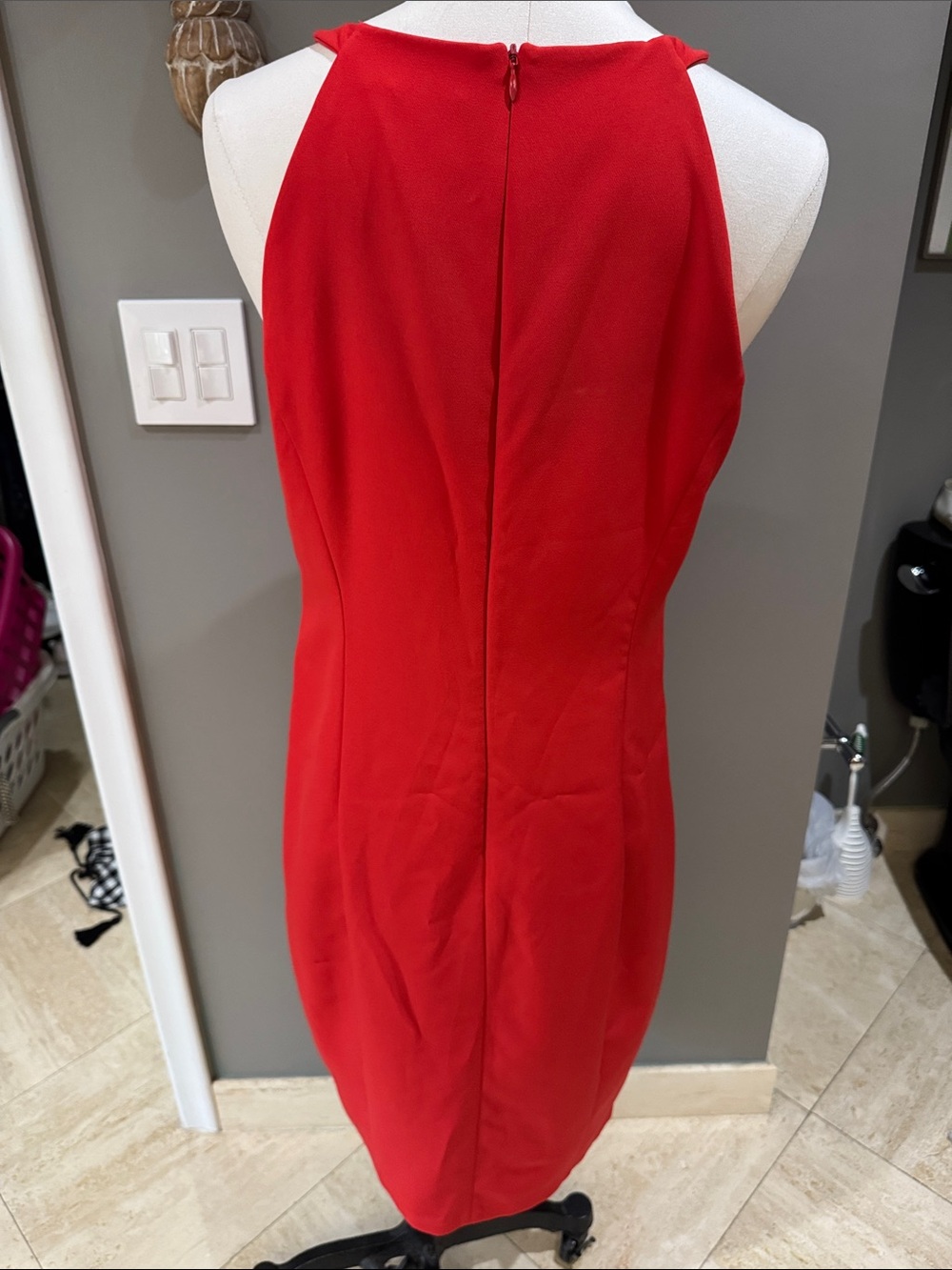 Vince Camuto Red Ruffle-Trim Midi Dress - Picture 4 of 6